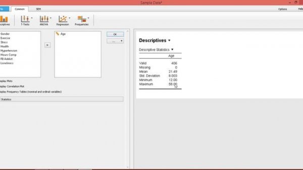 JASP Tutorial   Introduction, Importing Excel Worksheet