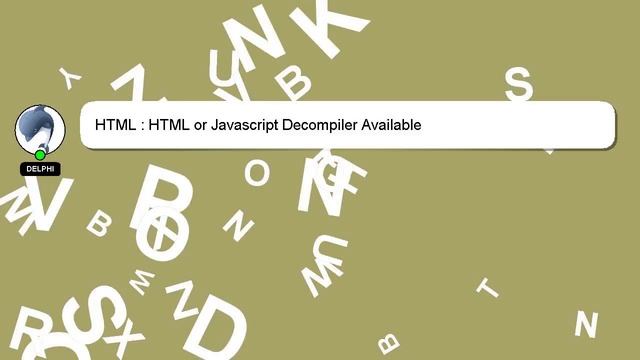 HTML : HTML or Javascript Decompiler Available смотреть онлайн