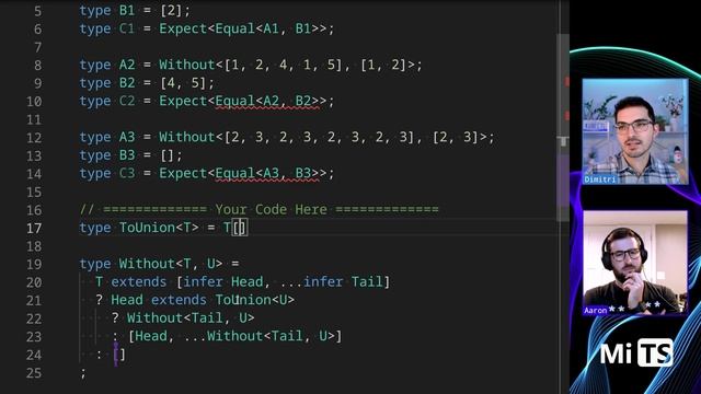 Without with Aaron Harper - TypeScript Type Challenges #5117 [MEDIUM] смотреть онлайн