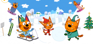 Три кота 14 увлекательная раскраска с анимациями!