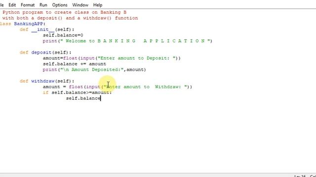 Python program to create class on Banking смотреть онлайн