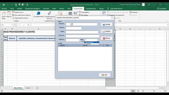 Agenda de Proveedores y Clientes VBA Excel (Macros) - Parte 03 "Botón Agregar" смотреть онлайн