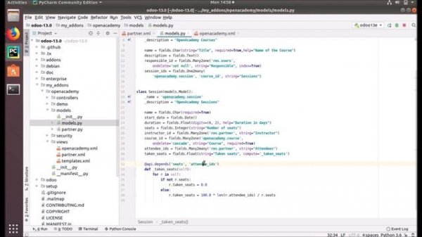 Computed fields and @api.depends in Odoo 13
