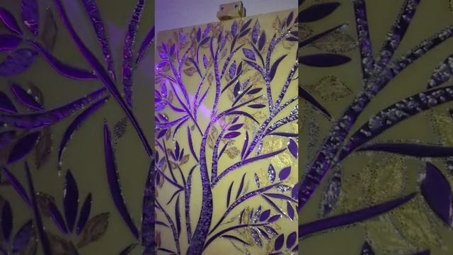 Зеркальная золотая картина «Зеркальное дерево» с зеркалами, хрусталём и поталью.Обзор картины oilar смотреть онлайн