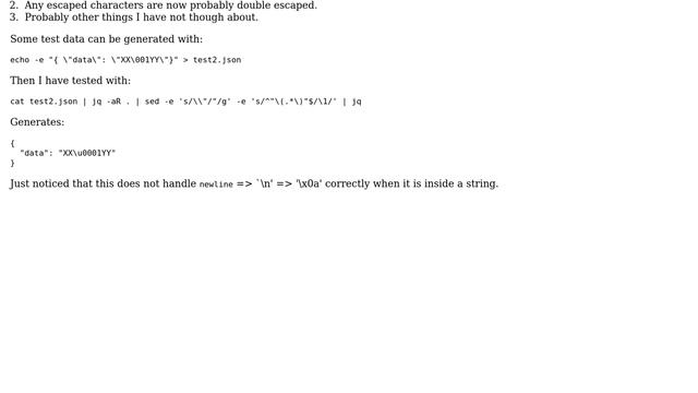 Unix & Linux: Convert JSON with raw characters in string смотреть онлайн