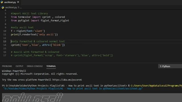 How to print ASCII art text in python смотреть онлайн
