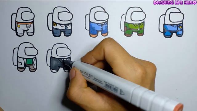 How to draw all the skins in the game among us смотреть онлайн