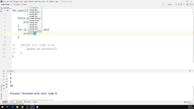 For loop in kotlin смотреть онлайн