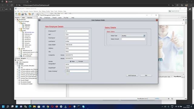 Payroll Management System Java Swing NetBeans IDE , Mysql Database with Source Code смотреть онлайн