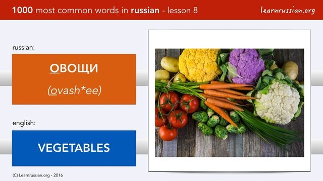 Most common Russian words: fruits and vegetables in Russian | Lesson 8 смотреть онлайн