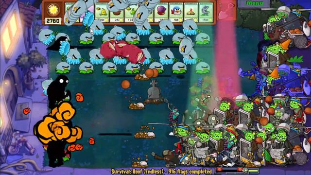 Plants vs. Zombies Angry Birds: Gameplay Terence Melon Vs 999999 PIG Zombies survival Night Endless смотреть онлайн