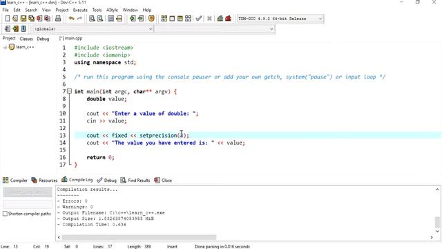 C++ 3: Print a double to 2 decimal places using setprecision and fixed (iomanip). смотреть онлайн