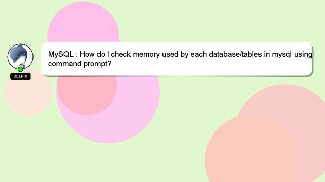 MySQL : How do I check memory used by each database/tables in mysql using command prompt? смотреть онлайн