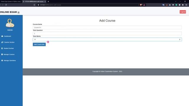 Online Exam System in Python using Django DEMO смотреть онлайн