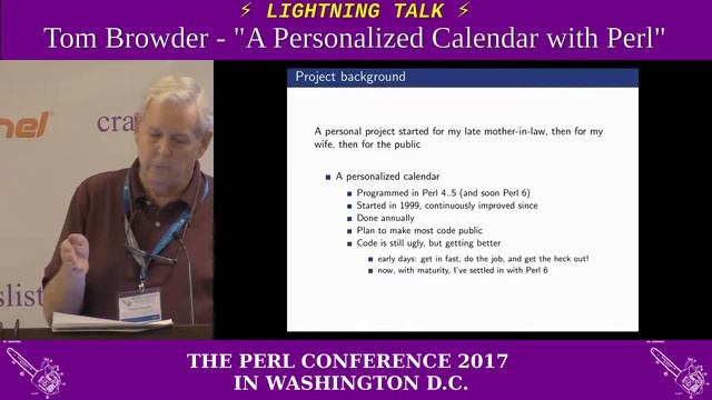 Lightning Talk by Tom Browder - "A Personalized Calendar in Perl" смотреть онлайн