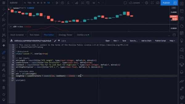 Pine Script [OUTDATED V4] Tutorial | Lesson 7 | How To Use ATR Trailing Stop Loss