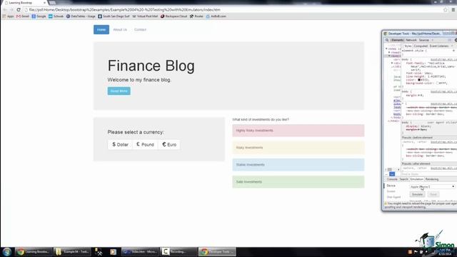 Bootstrap Tutorial For Beginners - [Part 6] - Testing Bootstrap Sites Using Device Emulators смотреть онлайн