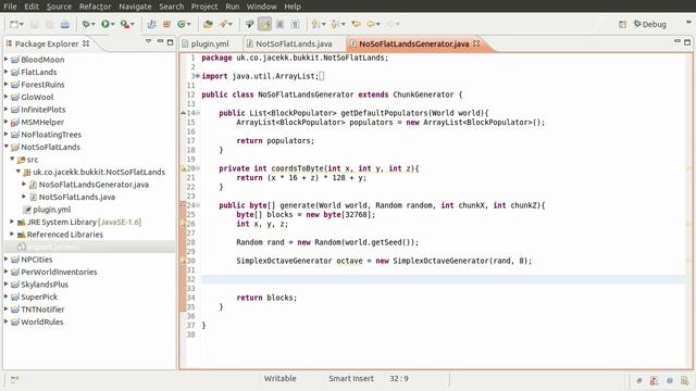 Java Bukkit Plugin Tutorial: Hilly Terrain - SimplexOctaveGenerator [part 01] смотреть онлайн