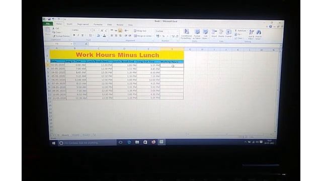 How to calculate Total Work Hours Minus Lunch Time in Excel смотреть онлайн