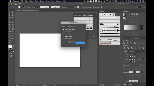 Bài 10: Cách Sử Dụng Brush Trong Illustrator | Thùy Uyên