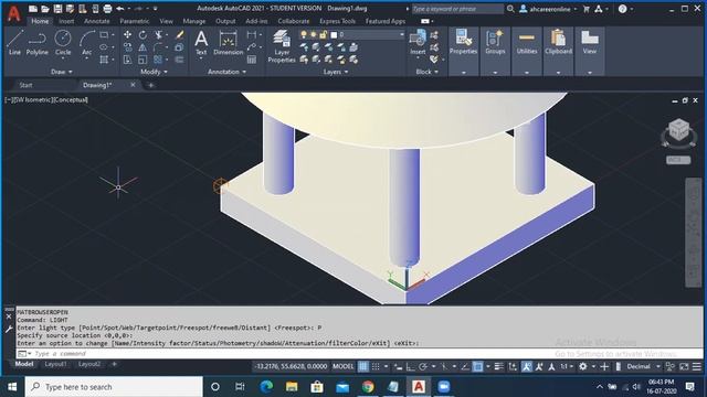 AHCAREER Online AutoCAD 3D Render Commands 030 смотреть онлайн