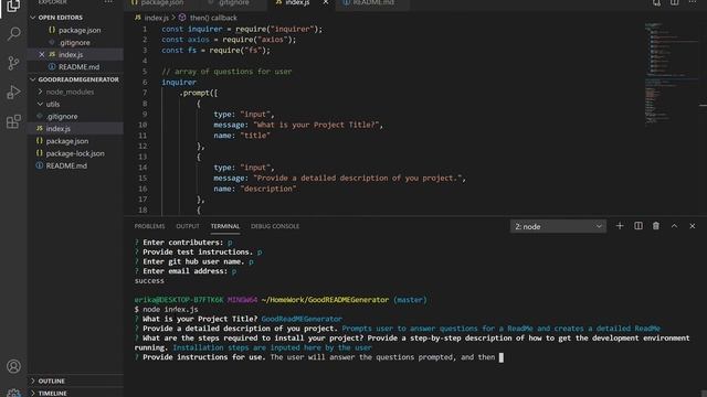 index js GoodREADMEGenerator Visual Studio Code 2020 08 22 12 32 36 смотреть онлайн