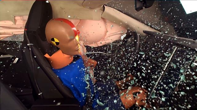 2016 Tesla Model S side IIHS crash test смотреть онлайн