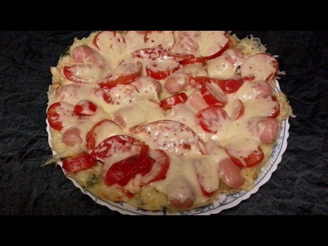 Пицца из кабачков на сковороде. смотреть онлайн