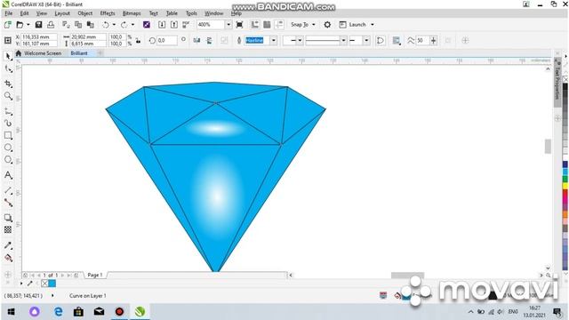 CorelDraw x8 Tutorials for Beginners Simple ?Brilliant? Logo. смотреть онлайн