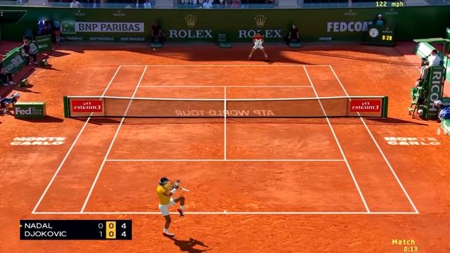 Tennis Elbow 2017 Nadal vs Djokovic Monte Carlo 2018 HD 60 FPS смотреть онлайн