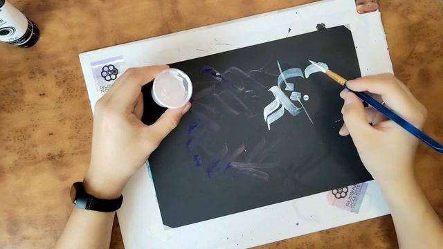 Каллиграфия кистью. Акварель, акрил. Смысловая нагрузка - отсутствует. смотреть онлайн