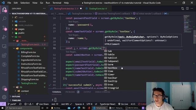 React Hook Form V7 with Material UI and Typescript Tutorial | Part 5 -- Testing смотреть онлайн