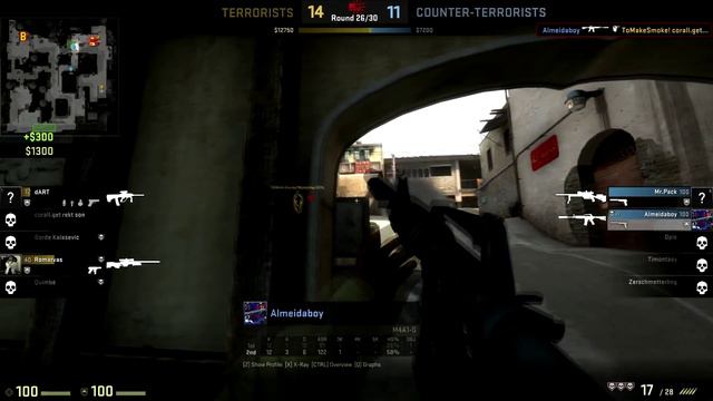 CS GO - Dust 2 M4A1-S Ace!! смотреть онлайн