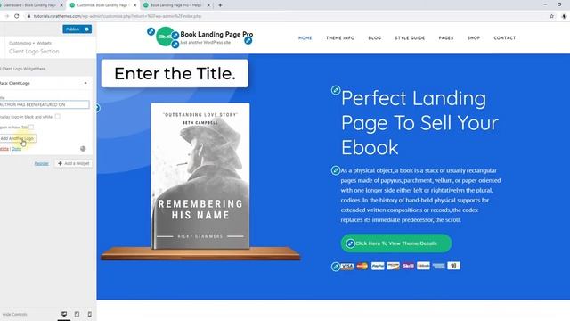 How to Configure Client Logo Section on homepage | Book Landing Page Pro WordPress Theme смотреть онлайн