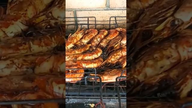 Креветки гриль! Креветки на углях!