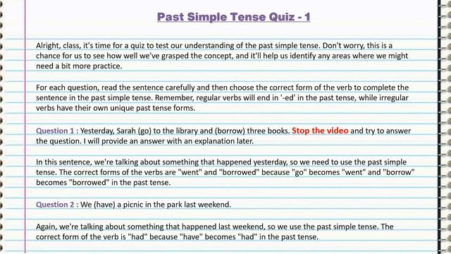 Past Simple | Grammar test / Quiz смотреть онлайн