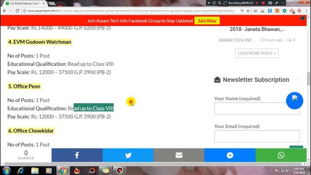 [12 Posts] Deputy Commissioner, Jorhat Recruitment 2018 Junior Assistant/ Peon смотреть онлайн