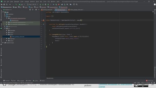 ch03 part4: Popup Menu смотреть онлайн