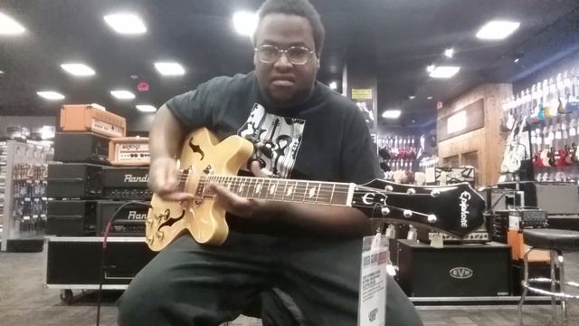 Playing a used Epiphone "Revolution" John Lennon Inspired Casino at Guitar Center in Las Vegas, NV смотреть онлайн