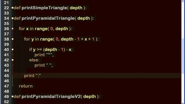 triangle patterns in python ? смотреть онлайн