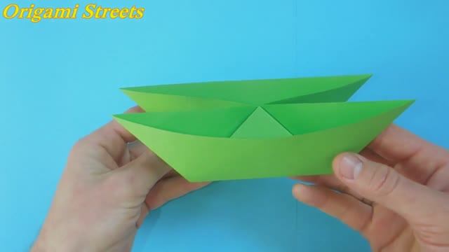 Как сделать двойную лодку не помятую. Оригами лодка из бумаги.mp4 смотреть онлайн