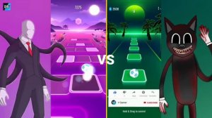 Tiles Hop - Slender Man Singh A Song VS Cartoon Cat - Bad Karma Song | V Gamer