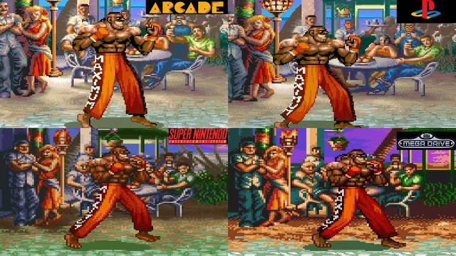 Super Street fighter 2 Deejay special moves Comparison Arcade VS PS1 VS SNES VS Megadrive смотреть онлайн