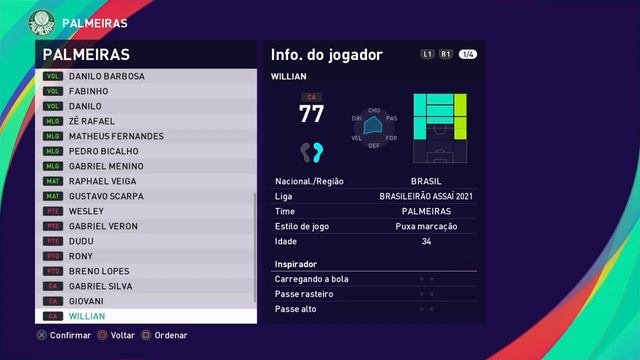OPTION FILE PALMEIRAS PES 2021 - PS4 смотреть онлайн