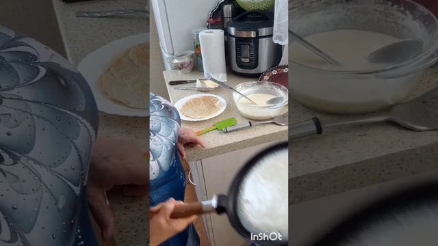 Дрожжевые блинчики с творогом. смотреть онлайн