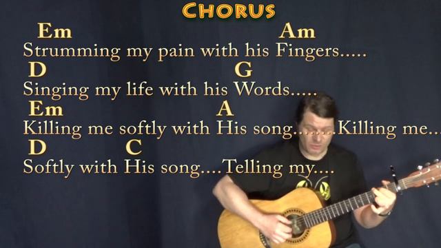 Killing Me Softly (Roberta Flack) Fingerstyle Guitar Cover Lesson with Chords/Lyrics - Capo 1st смотреть онлайн