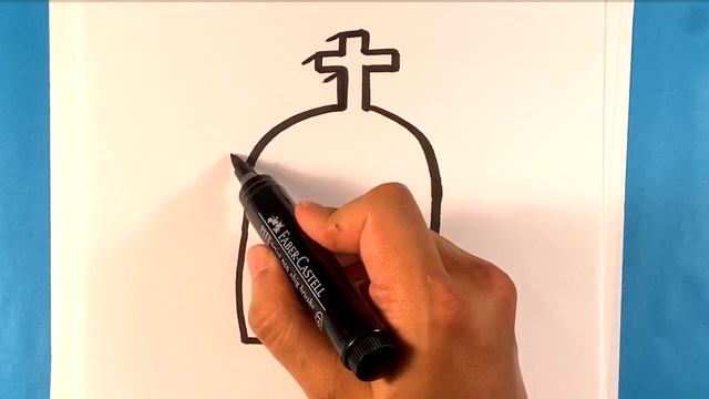 How to Draw a Tombstone Grave - Halloween Drawing Lesson смотреть онлайн