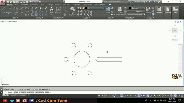 Auto CAD 2019 | Tamil Tutorial 35 | 2D Ex_12 смотреть онлайн