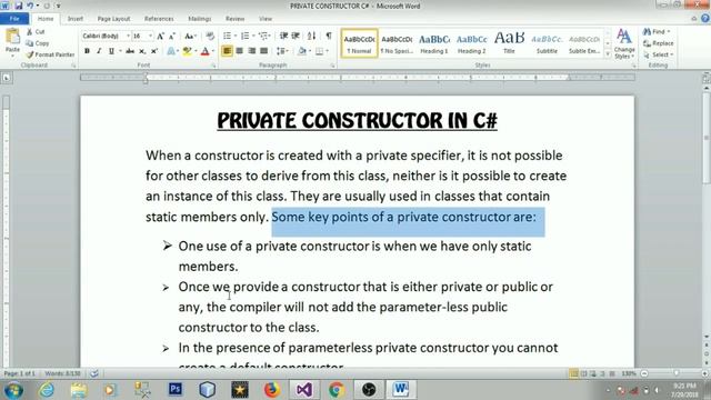PRIVATE CONSTRUCTOR IN C# (URDU / HINDI) смотреть онлайн