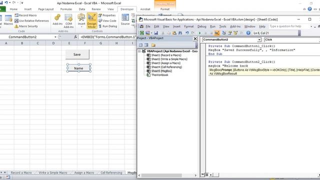 Excel VBA & Macros | Create a MsgBox | Sinhala Tutorial смотреть онлайн